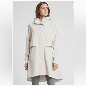 Athleta Edgewater Rainout Parka with Hood, Abalone Grey, M